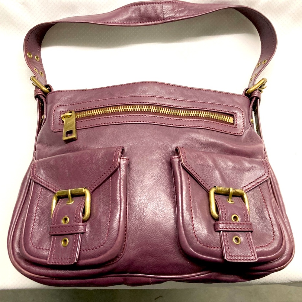 Marc Jacobs Dusty Rose Leather Shoulder Bag with Gold Hardware